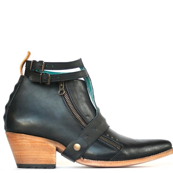 pskaufman Shoes - PSKaufman FREEWAY Black Ankle Zip Boot w/ Harness